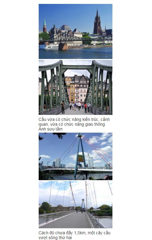 Những cây cầu đi bộ vượt sông ở châu Âu