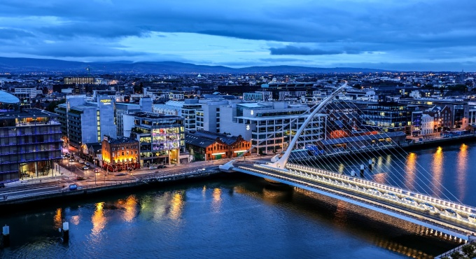 Thành phố Dublin nhìn từ Trung tâm Hội nghị Dublin. Ảnh: iStock